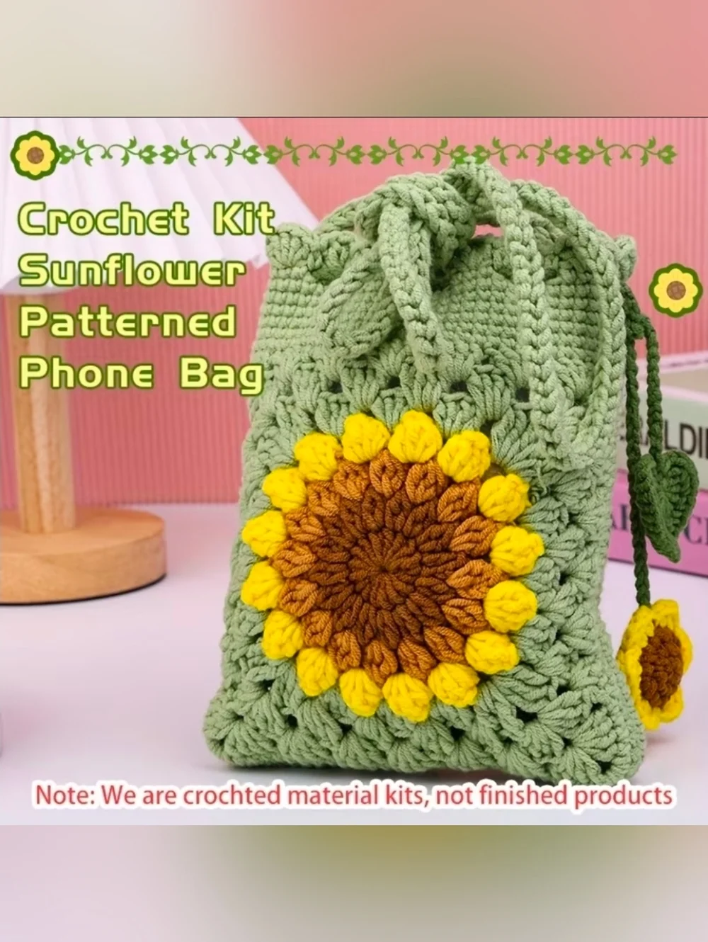 DIY Sunflower Crossbody Phone Bag Crochet For Beginners All Tools Included New